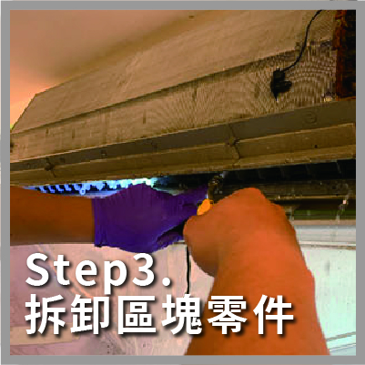 冷氣清潔步驟,拆卸區塊零件